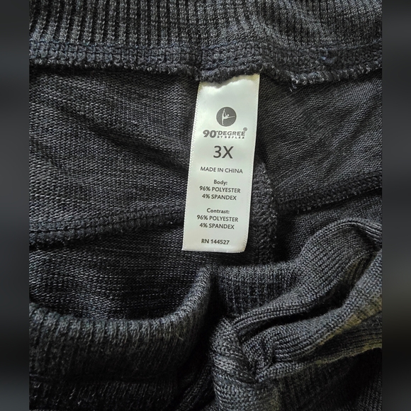 MUST HAVE! Super Comfy/Heather Navy/DRAWSTRING/POCKETS Cuffed/3X/90°byReflex/NWT - Picture 9 of 11